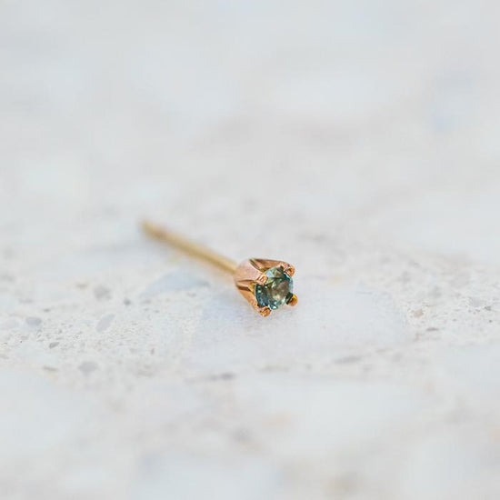 Load image into Gallery viewer, Tiny Parti Sapphire Single Stud In Rose Gold (In Stock)
