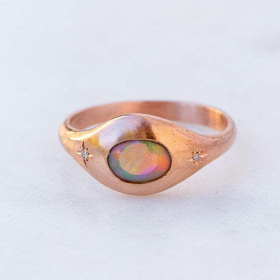 Black Opal Orbit Ring