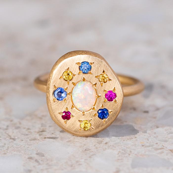 Sapphire Surround Pebble Ring