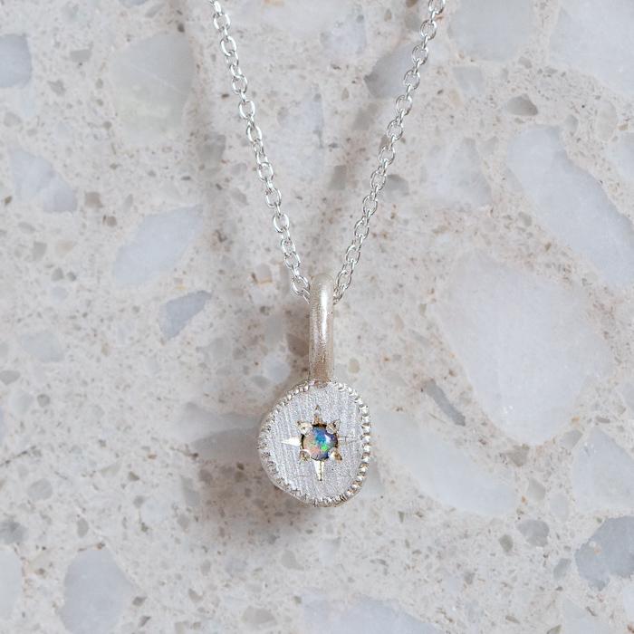 Rubble Necklace October Birthstone, Opal