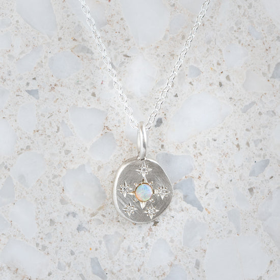 Opal Snowflake Necklace