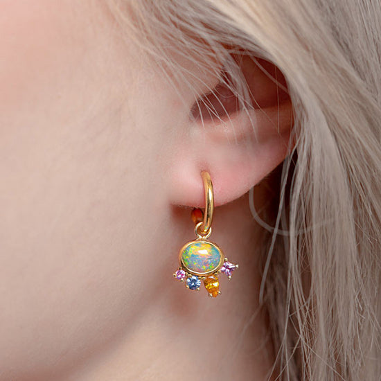 Black Opal Splice Cluster Earrings