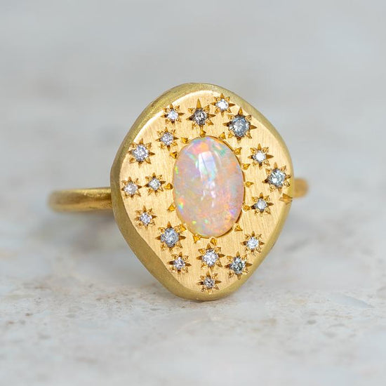 Starburst Opal Pebble Ring