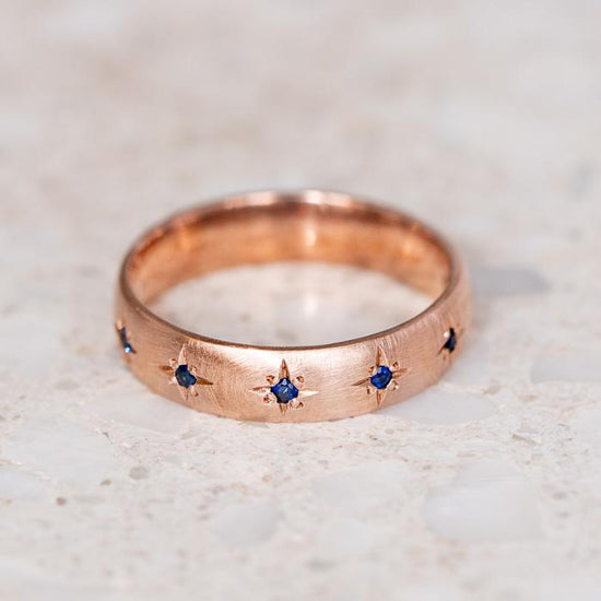 Load image into Gallery viewer, Star Set Blue Sapphire Band

