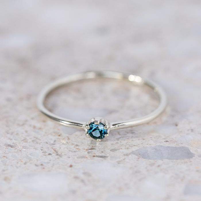 Parti Sapphire Nico Ring In 9ct White Gold, Size M (In Stock)