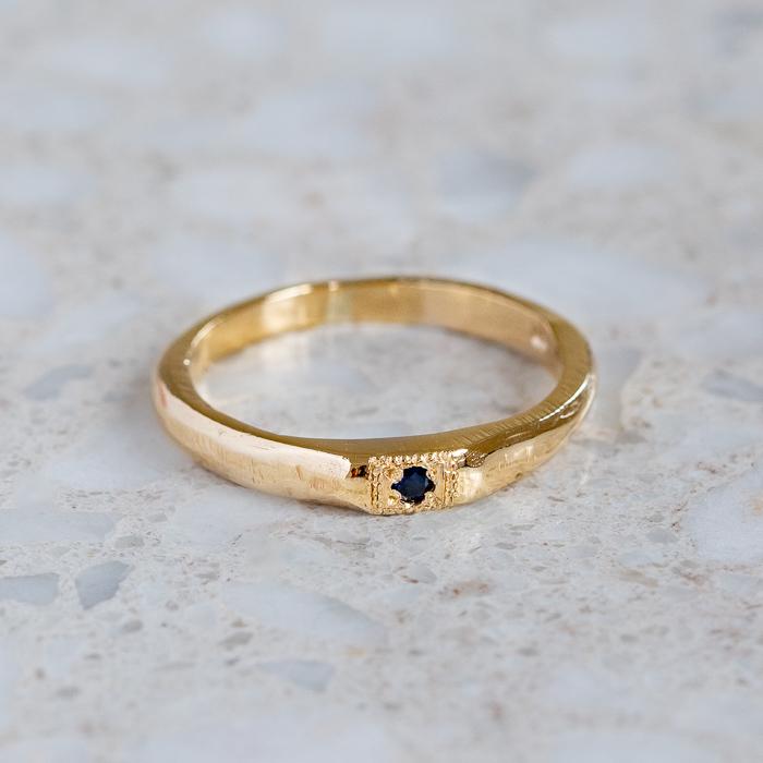 Apollo Ruins Blue Sapphire Stacking Ring