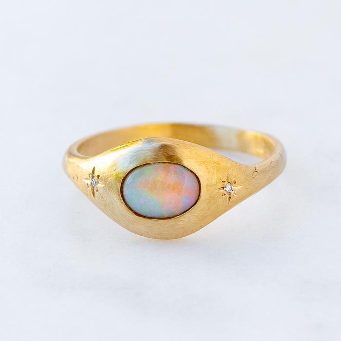 Load image into Gallery viewer, Black Opal Orbit Ring
