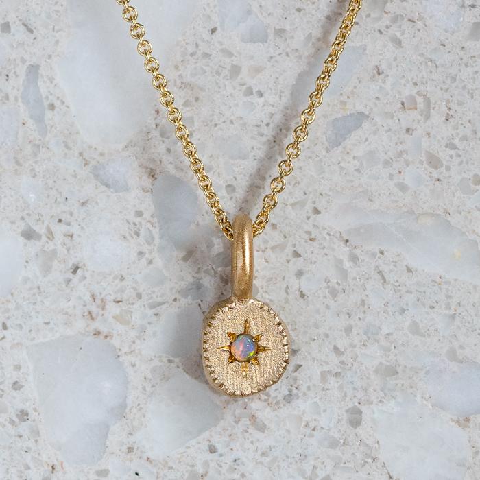 Rubble Necklace October Birthstone, Opal, In 9ct Yellow Gold (In Stock)