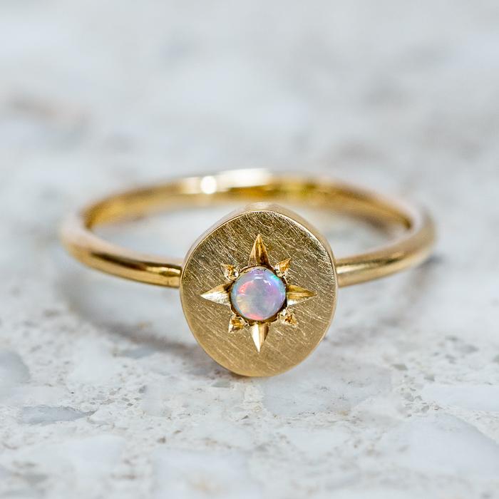 Opal Star Pebble Ring