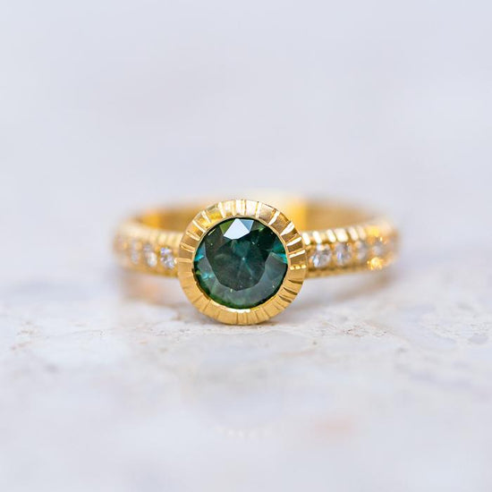 Load image into Gallery viewer, Teal Sapphire Belle Ring
